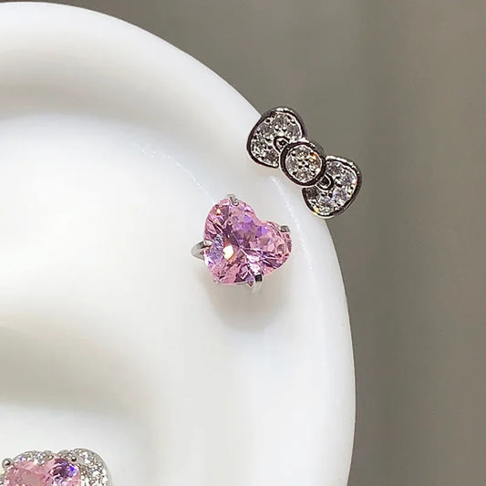 Charming Bow Heart Earrings